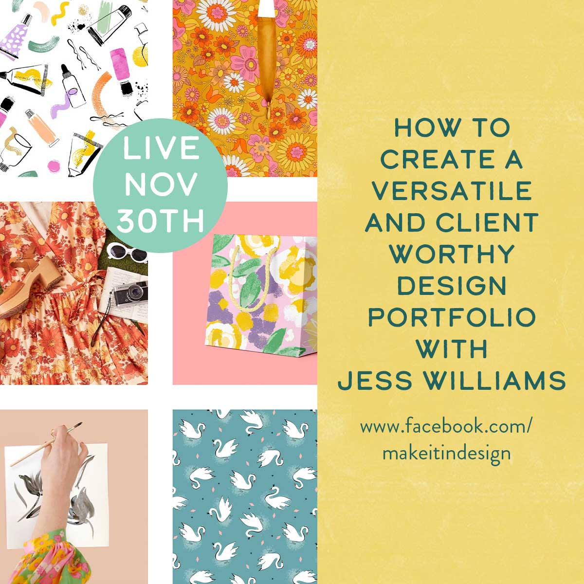 MIID 30.11.23 FB LIVE 2 FREE WEBINAR: How to create a portfolio that is diverse and attracts your dream clients